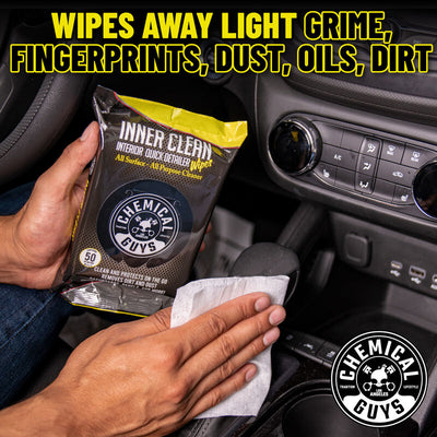 InnerClean Interior Quick Detailer & protectant Car Wipes (50 wipes)